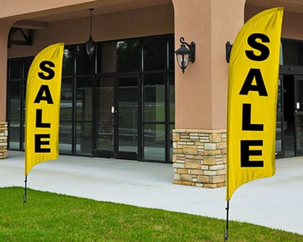 Rogue Graphics examples of custom marketing pop-up flags for Boise, Meridian and Nampa.