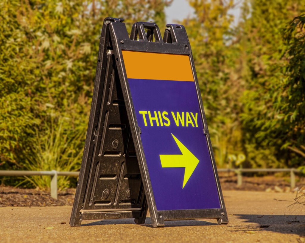 Rogue Graphics examples of custom realtor/developer plastic A-frame sign frames for Boise, Meridian and Nampa.