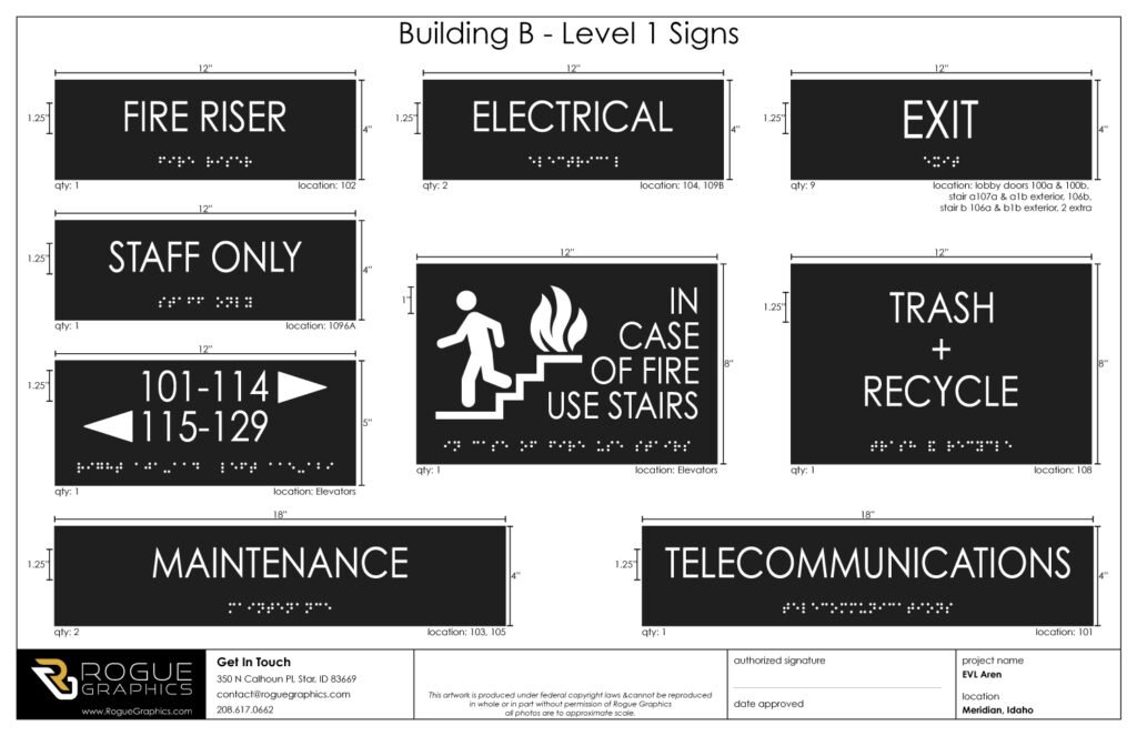 Rogue Graphics examples of custom graphic design proofs for developers Boise, Meridian and Nampa.