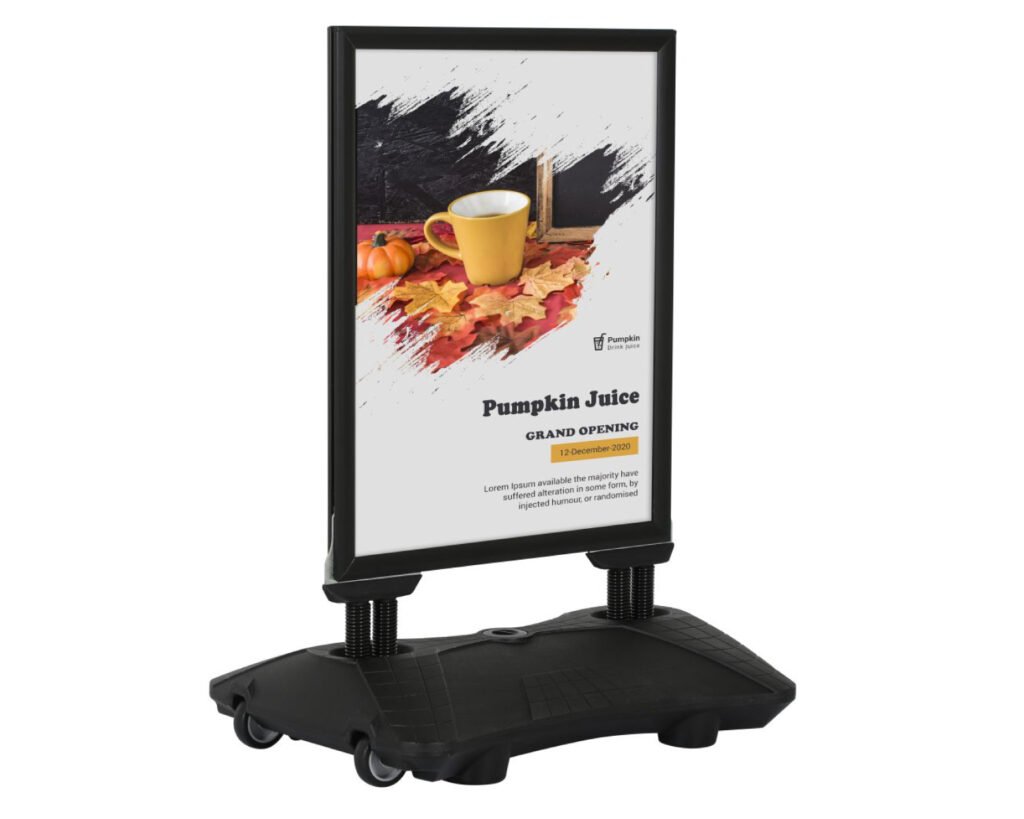 Rogue Graphics examples of Sidewalk Springer sign frames for Boise, Meridian and Nampa.