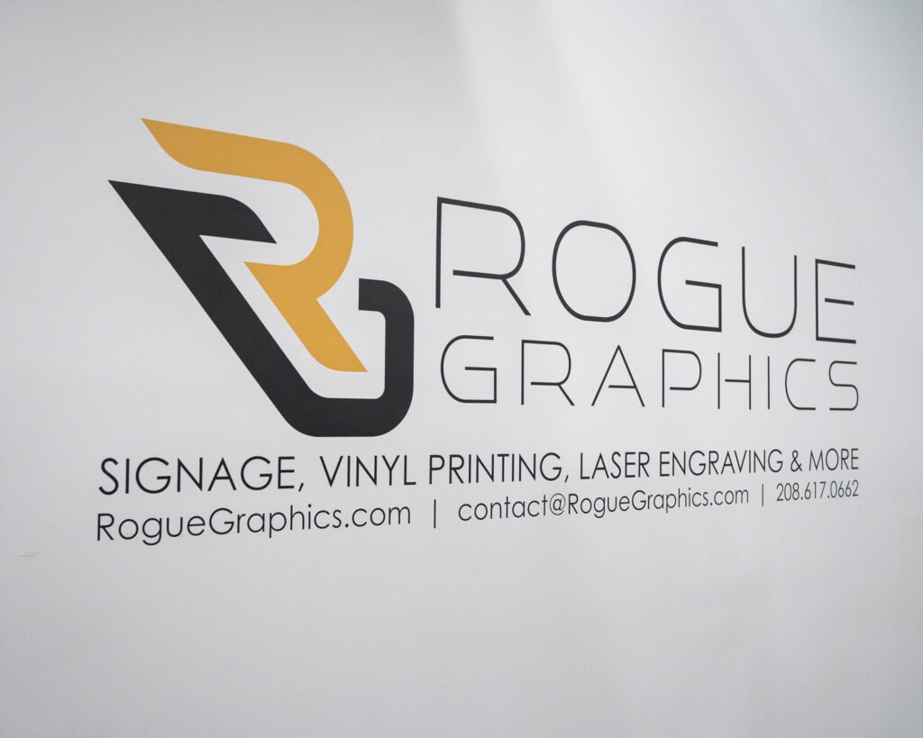 Rogue Graphics examples of custom marketing business vinyl wall graphics for Boise, Meridian and Nampa.